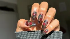 Glas-in-loodnagels: 4 trendy ideeën voor een gotische manicure met bloemen