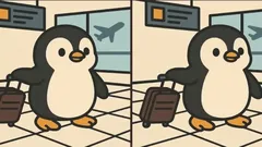 Puzzel: kun jij binnen 61 seconden 3 verschillen vinden op de afbeelding met de pinguïn?