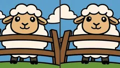 Puzzel: kun jij 3 verschillen vinden op de afbeelding met het schaap in 51 seconden?
